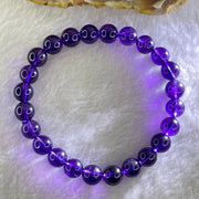 Very Good Grade Natural Amethyst Bracelet 18.35g 16cm 8.4mm 24 Beads - Huangs Jadeite and Jewelry Pte Ltd