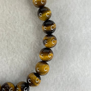 Natural Yellow Tiger's Eye Quartz Beads Bracelet 18.44g 16cm 8.4mm 23 Beads - Huangs Jadeite and Jewelry Pte Ltd