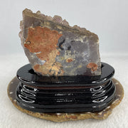 Natural Amethyst Crystal Cluster Display with Wooden Stand 520.8g 124.8 by 76.9 by 110.0mm - Huangs Jadeite and Jewelry Pte Ltd