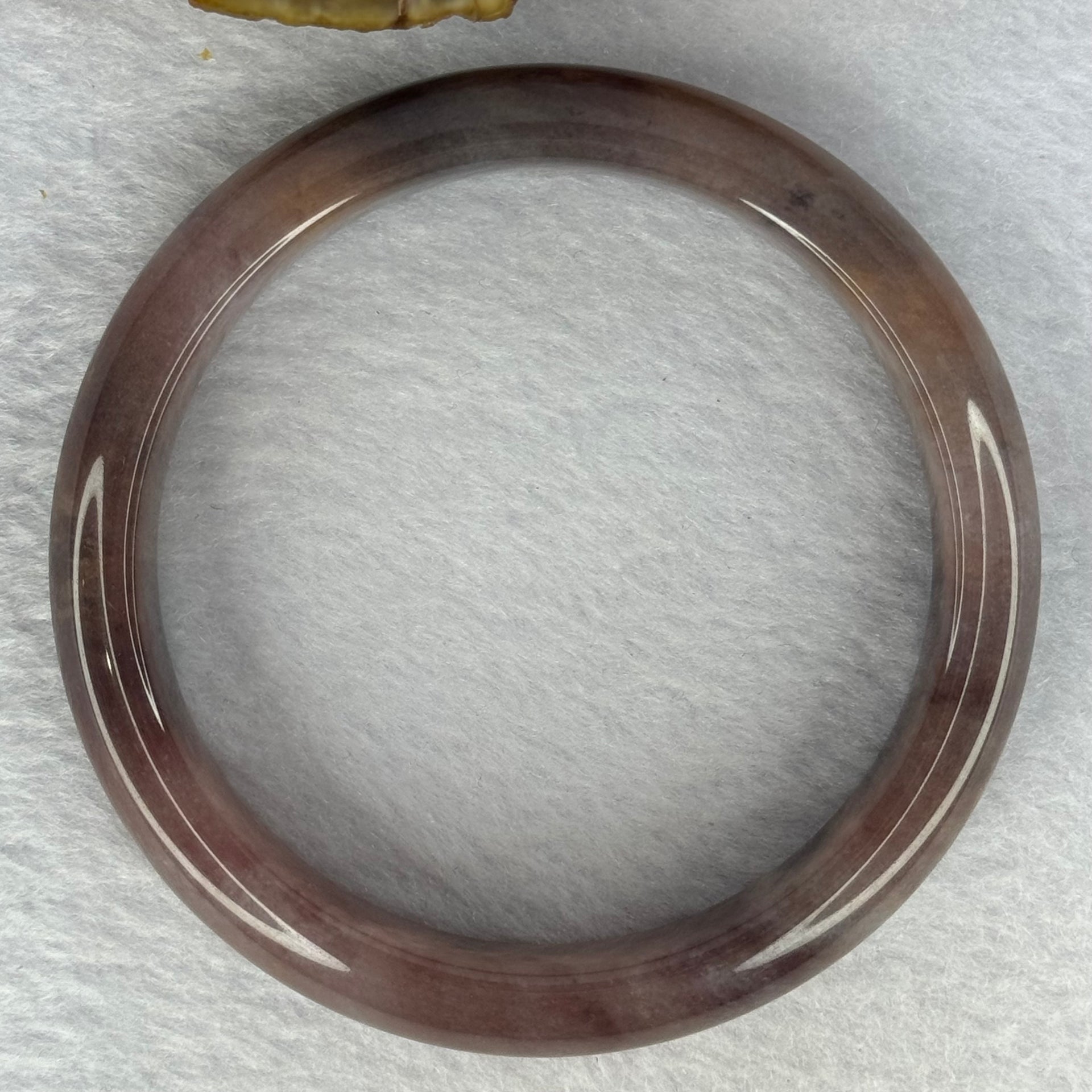 Transparent Dark Purple with Yellow Quartzite Jade Bangle 天山玉手镯 Internal Diameter 62.0mm 55.90g 14.8 by 8.8mm - Huangs Jadeite and Jewelry Pte Ltd