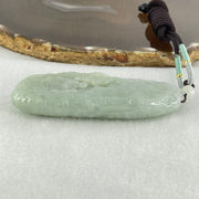 Type A Light Blueish Green Jadeite Seeking Enlightenment with Buddha Pendant 68.18g 78.6 by 32.5 by 12.5mm - Huangs Jadeite and Jewelry Pte Ltd