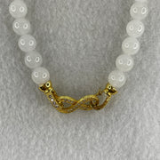 Natural Type A Semi Icy Light Lavender Jadeite Beads Bracelet | (25.05g | 20cm | 8.1mm x 24 Beads | Synergy, "Zi Qi Dong Lai" Noble Benefactor Magnet & Feng Shui Serenity Catalyst) - Huangs Jadeite and Jewelry Pte Ltd