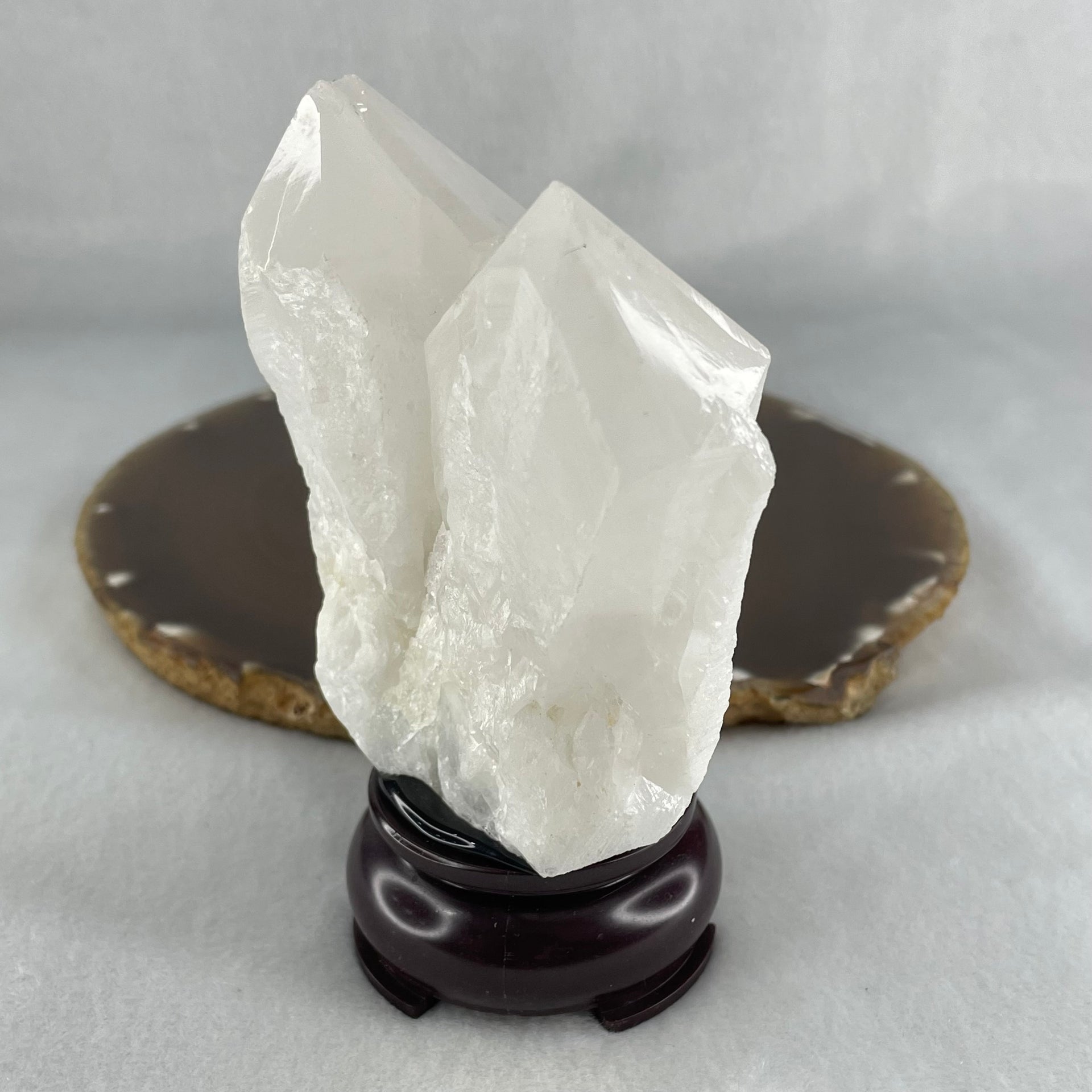 Natural Milky White Quartz Display 338.24g 76.4 by 47.9 by 107.5mm - Huangs Jadeite and Jewelry Pte Ltd