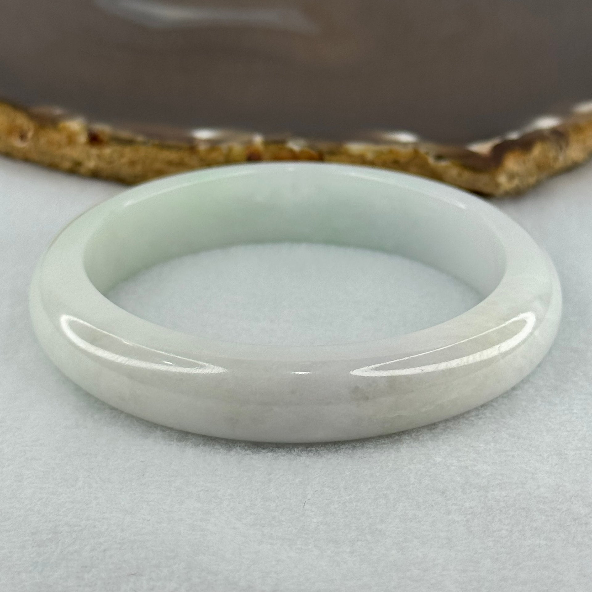 Type A Faint Lavender and Faint Green Jadeite Bangle Internal Diameter 58.5mm 58.12g 12.7 by 8.4mm (Internal Line) - Huangs Jadeite and Jewelry Pte Ltd