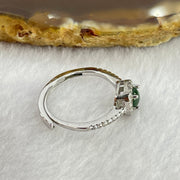 Natural Icy Jadeite with Crystals In S925 Sliver Ring (Adjustable Size) 2.22g 4.6 by 3.0mm - Huangs Jadeite and Jewelry Pte Ltd