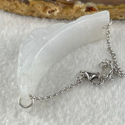 Type A Semi Icy Faint Lavender Jadeite Flower Charm in S925 Sliver Bracelets 13.70g 53.0 by 12.8 by 13.5mm - Huangs Jadeite and Jewelry Pte Ltd