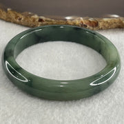 Type A Dark Blueish Green Jadeite Bangle 43.96g Internal Diameter 55.8mm 11.0 by 7.4mm (Close to Perfect) - Huangs Jadeite and Jewelry Pte Ltd
