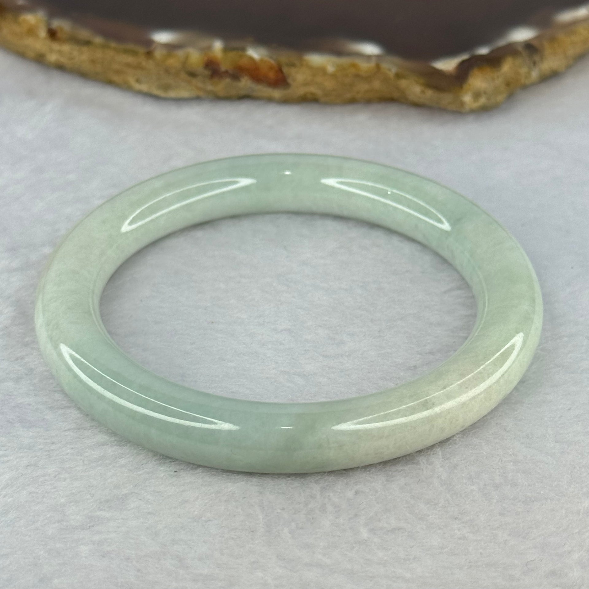 Type A Sky Blue Jadeite Bangle 36.84g Internal Diameter 51.0mm  8.5 by 9.1mm (Slight Internal Line) - Huangs Jadeite and Jewelry Pte Ltd