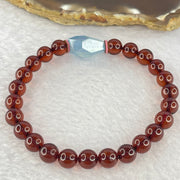 Natural Dark Red Blood Amber Beads Bracelet 天然血珀手链 8.45g 17cm 7.6mm 24 Beads - Huangs Jadeite and Jewelry Pte Ltd