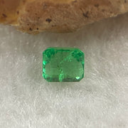 Natural Colombia Vivid Green Emerald (Beryl) Cut-Cornered Rectangular Step cut 0.42ct 4.6 by 4.1 by 3.0mm - Huangs Jadeite and Jewelry Pte Ltd