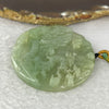Type A Semi Icy Green Jadeite Shan Shui with Benefactor Pendent 49.55g 53.0 by 8.2 mm - Huangs Jadeite and Jewelry Pte Ltd