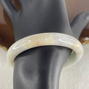 Natural Type A Light Lavender with Green and Brownish Piao Hua Jadeite Flat Ding Dang Bangle 39.14g Inner Diameter 54.5mm 10.2 by 7.2mm (Slight External Rough) - Huangs Jadeite and Jewelry Pte Ltd