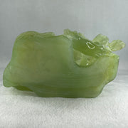 Natural Green Serpentine Double Horses with Twin Birds on Tree and Pond Display 1,254.1g L243.0 by B135.0 by H146.0mm - Huangs Jadeite and Jewelry Pte Ltd