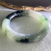 Type A Green Lavender with Dark Green Piao Hua Jadeite Bangle 44.77g Internal Diameter 52.1mm by 10.9 by 11.2mm (Slight Internal Lines) - Huangs Jadeite and Jewelry Pte Ltd