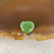 Type A Old Mine Full Green Jadeite Ruyi Charm Stone For Setting 0.39g 9.8 by 8.8 by 2.0mm - Huangs Jadeite and Jewelry Pte Ltd