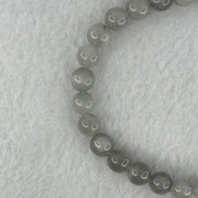 Natural Grey Rabbit Hair Beads Bracelet 9.59g 15.5cm 6.3mm 30 Beads - Huangs Jadeite and Jewelry Pte Ltd