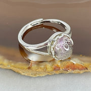 Average Grade Natural Super 7 Quartz in S925 Sliver Ring (Adjustable Size) 2.11g 8.8 by 7.7 by 5.0mm - Huangs Jadeite and Jewelry Pte Ltd