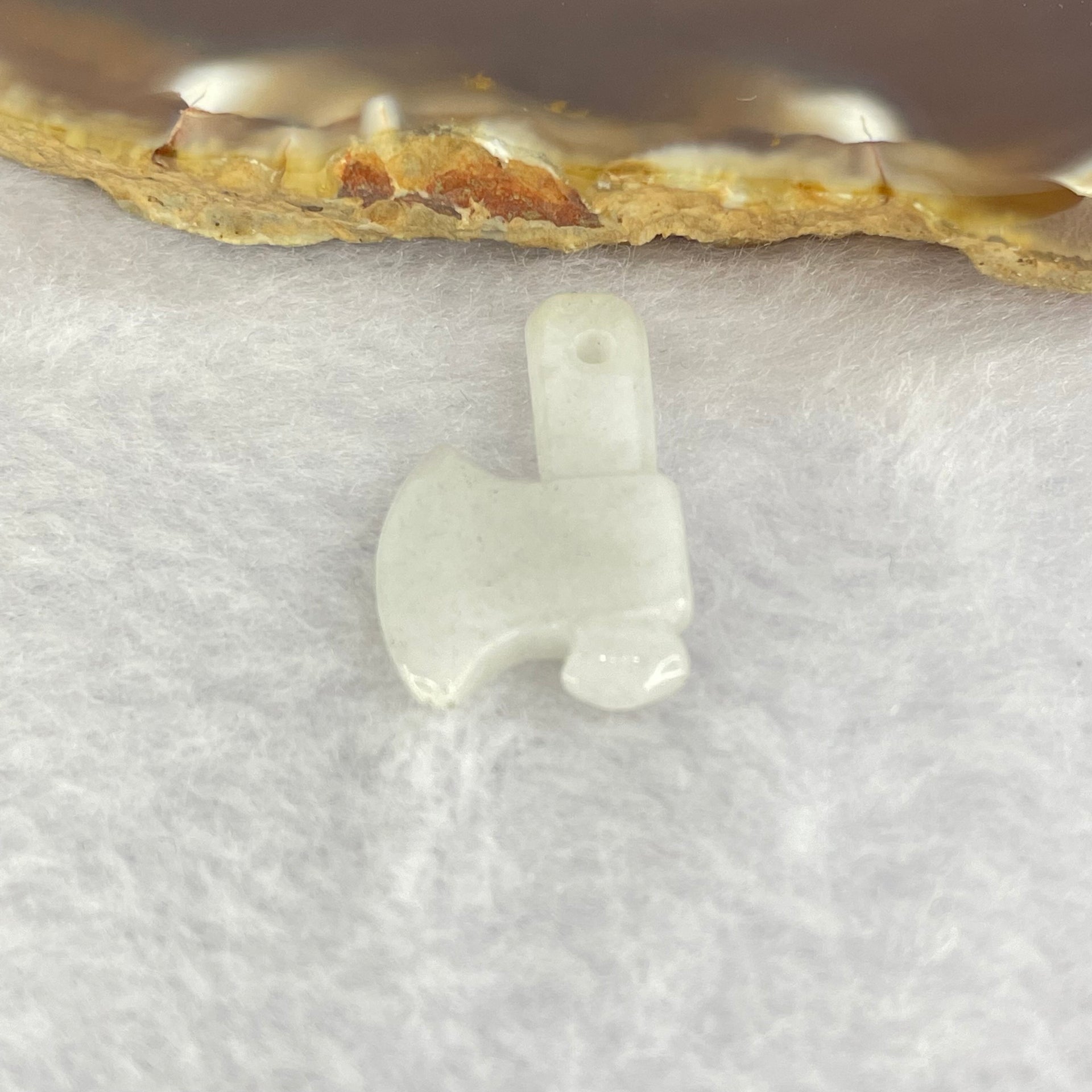 Type A faint Green Lavender Jadeite Axe 2.15g 25.1mm by 15mm by 3.2mm - Huangs Jadeite and Jewelry Pte Ltd
