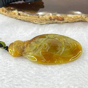 Type A Yellow Jadeite God of Fortune Cai Shen Ye Pendent 24.75g 56.9 by 32.6 by 7.0mm - Huangs Jadeite and Jewelry Pte Ltd