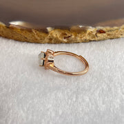 Natural Blue Opal with Crystals In S925 Sliver Rose Gold Color Ring (Adjustable Size) 2.21g 5.1 by 6.2 by 2.5mm - Huangs Jadeite and Jewelry Pte Ltd