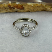 Cubic Zirconia in S925 Sliver Ring (Adjustable Size) 2.22g 6.8 by 5.2 by 3.8mm - Huangs Jadeite and Jewelry Pte Ltd