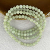 Type A Semi Icy Green with Wuji Grey Piao Hua Beads Necklace 124 Beads 5.4mm 32.41g - Huangs Jadeite and Jewelry Pte Ltd