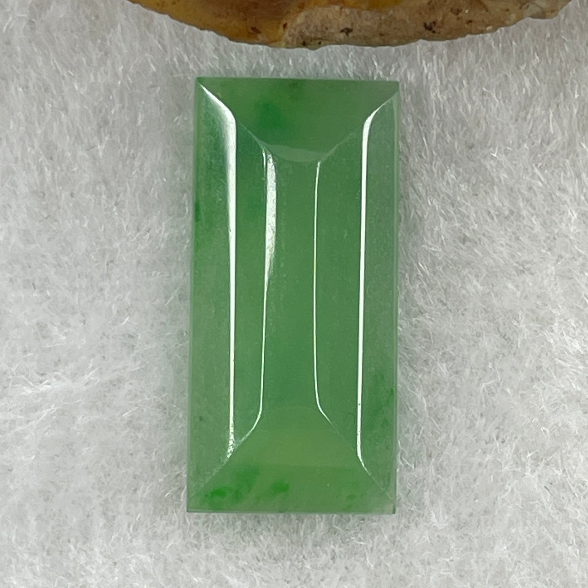 Type A Natural Icy Green Jadeite Rectangle Setting Stone 1.65g 21.9 by 10.5 by 3.7mm - Huangs Jadeite and Jewelry Pte Ltd