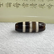 Natural Powerful Tibetan Old Oily Agate 3 Striped Dzi Bead Heavenly Master (Tian Zhu) 三条纹天诛 4.75g 28.7 by 10.3mm - Huangs Jadeite and Jewelry Pte Ltd