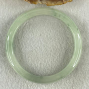 Type A Jelly Light Green with Blueish Green Piao Hua Floral Jadeite Bangle 38.24g Inner Diameter 55.8mm 9.4 by 7.2mm (Slight Internal Lines) - Huangs Jadeite and Jewelry Pte Ltd