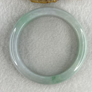 Certified Type A Natural Jelly Faint Green with Faint Lavender with Emerald Green Spot Jadeite Bangle 65.47g Inner Diameter 57.5mm 12.8 by 9.0mm (Very Very Slight Internal Line) - Huangs Jadeite and Jewelry Pte Ltd