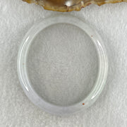 Type A Natural Light Lavender Light Green Jadeite Oval Bangle 34.80g Inner Diameter 53.2mm 11.8 by 6.3mm (Very Very Slight Internal Lines) - Huangs Jadeite and Jewelry Pte Ltd