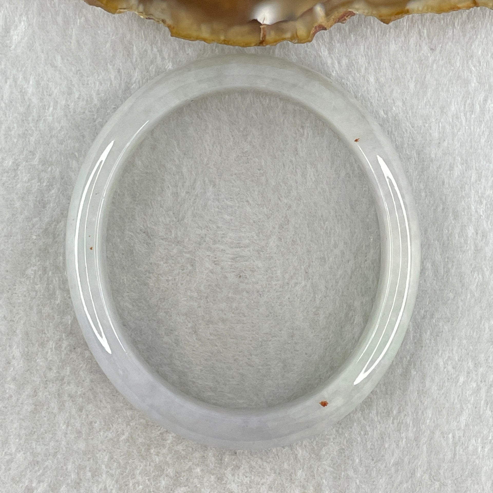 Type A Natural Light Lavender Light Green Jadeite Oval Bangle 34.80g Inner Diameter 53.2mm 11.8 by 6.3mm (Very Very Slight Internal Lines) - Huangs Jadeite and Jewelry Pte Ltd