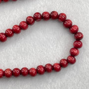 Red Wood Beads Necklace 17.72g 7.9mm 112 Beads - Huangs Jadeite and Jewelry Pte Ltd