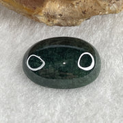 Type A Translucent Black Omphacite Jadeite Round Cabouchon Stone For Setting 1.33g 13.6 by 10.0 by 4.8mm - Huangs Jadeite and Jewelry Pte Ltd