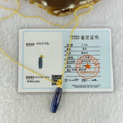 Very Good Grade Natural Sugilite Pillar Pendant in Gold Color Silver Necklace 2.74g 23.9 by 7.2mm - Huangs Jadeite and Jewelry Pte Ltd