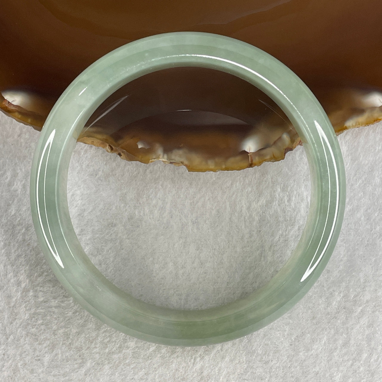 Certified Natural Type A Jelly Green Jadeite Bangle 58.59g Internal Diameter 58.2mm 13.9 by 8.7mm (Close to Perfect)
