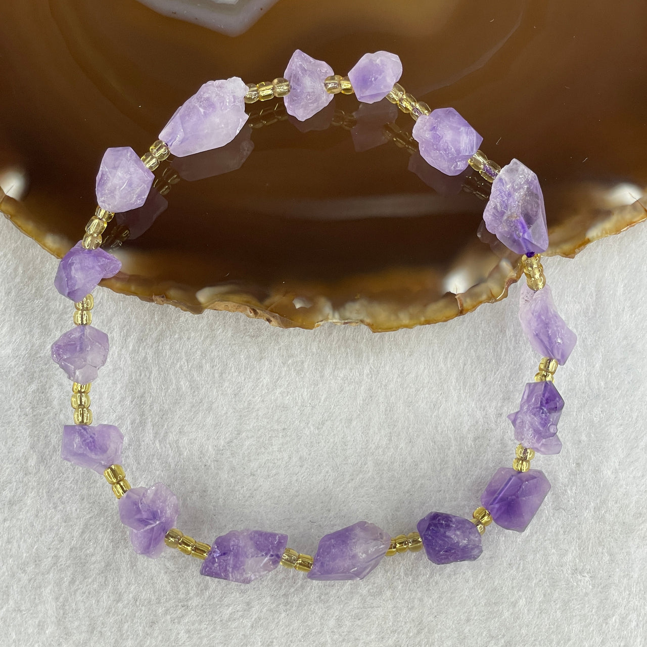 Natural Amethyst Rough Shape Bracelet 19.86g 21cm 11.7 by 16.2 by 6.1mm 16odd size