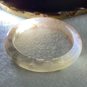 Natural Pinkish with White Flower Agate Bangle 43.81g Internal Diameter 60.5mm 11.3 by 8.8mm (Perfect) - Huangs Jadeite and Jewelry Pte Ltd