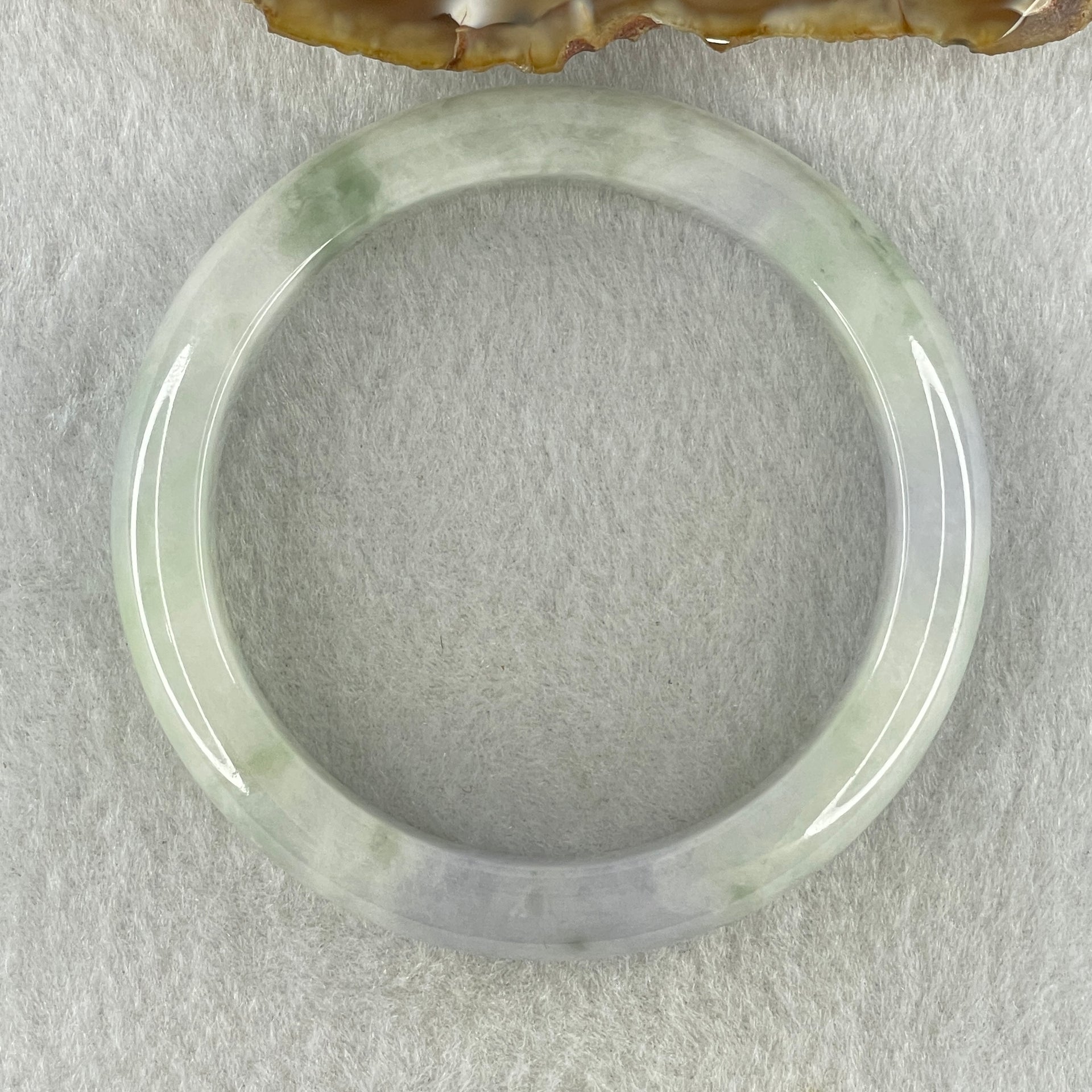 Natural Type A Jelly Light Lavender Light Green Jadeite Bangle 48.52g Inner Diameter 54.6mm 11.4 by 9.2mm (Internal Line) - Huangs Jadeite and Jewelry Pte Ltd