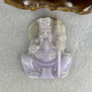 Type A Lavender with Slight Green Jadeite Tu Di Gong 38.27g 48.0 by 39.3 by 11.9mm - Huangs Jadeite and Jewelry Pte Ltd