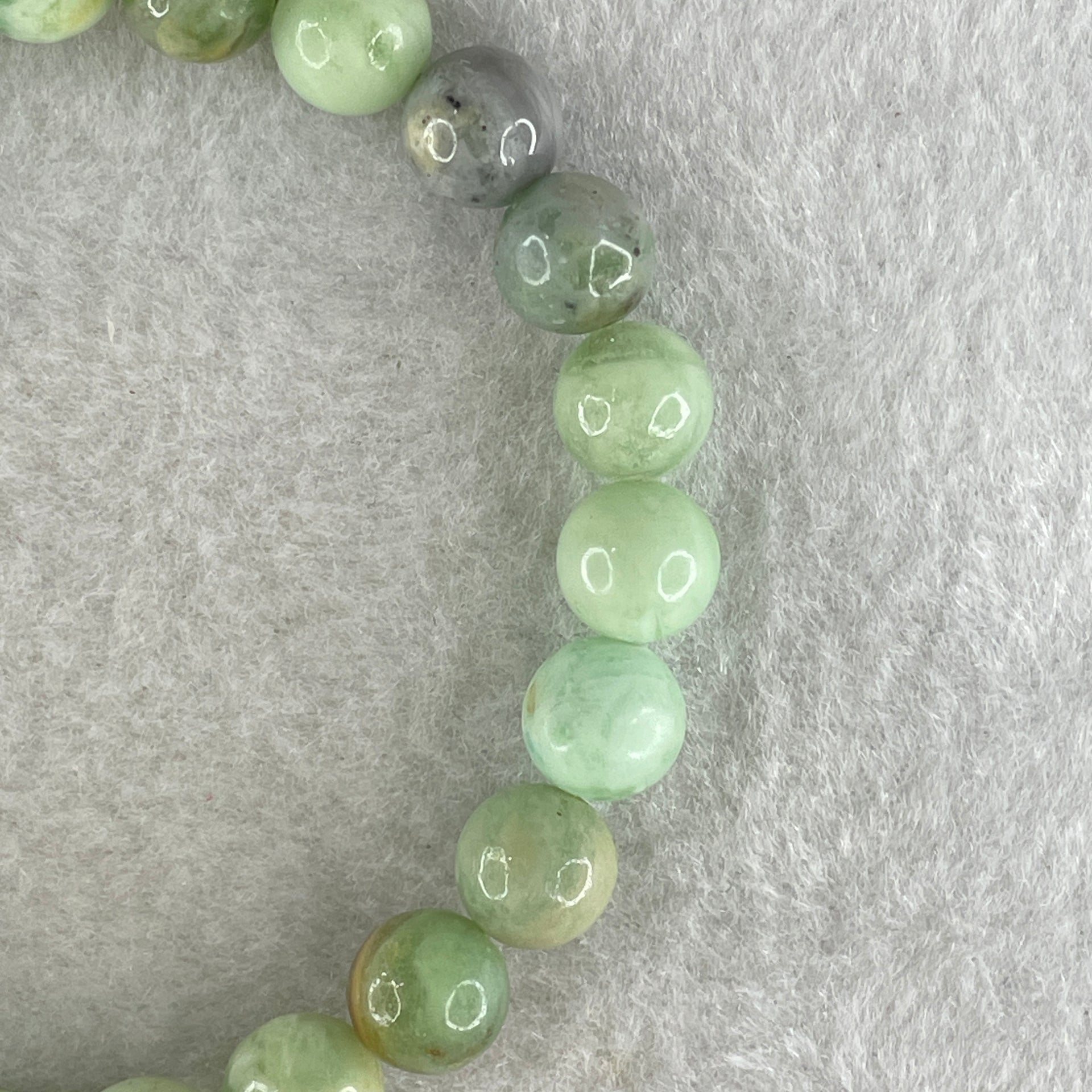 Natural Green Serpentine Beads Bracelet 21.40g 16.5cm 8.7mm 23Beads - Huangs Jadeite and Jewelry Pte Ltd