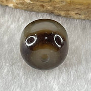 Natural Powerful Tibetan Old Oily Agate 1 Line Dzi Bead Heavenly Master (Tian Zhu) 1.76g 9.8 by 10.8mm - Huangs Jadeite and Jewelry Pte Ltd