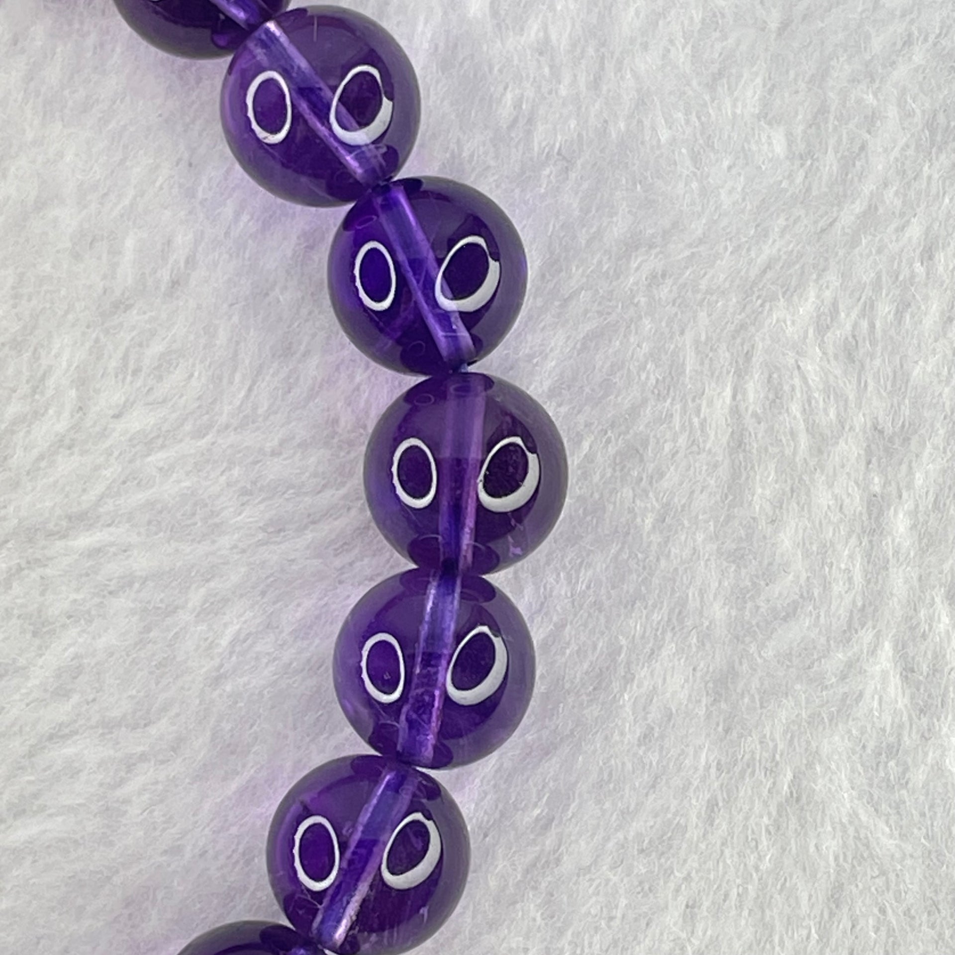 Very Good Grade Natural Amethyst Bracelet 24.96.g 16cm 9.5mm 20 Beads - Huangs Jadeite and Jewelry Pte Ltd
