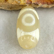 Natural Powerful Tibetan Old Oily Agate 3 Eyes Dzi Bead Heavenly Master (Tian Zhu) 三眼天诛 2.95g 20.1 by 10.2mm - Huangs Jadeite and Jewelry Pte Ltd