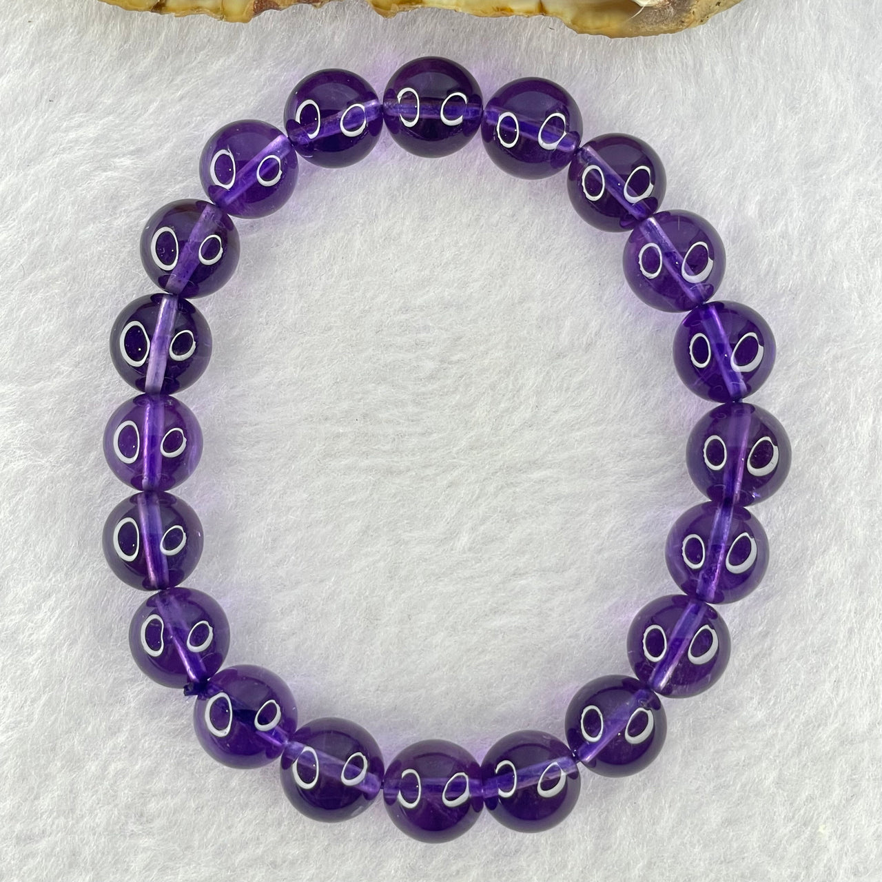 Very Good Grade Natural Amethyst Bracelet 24.96.g 16cm 9.5mm 20 Beads - Huangs Jadeite and Jewelry Pte Ltd