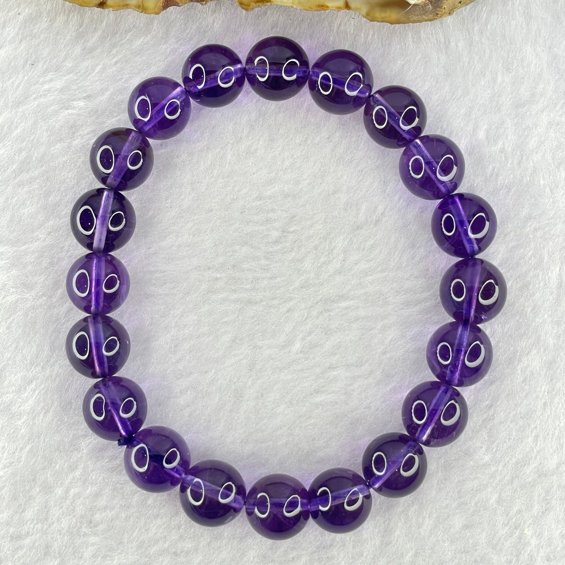 Very Good Grade Natural Amethyst Bracelet 24.96.g 16cm 9.5mm 20 Beads - Huangs Jadeite and Jewelry Pte Ltd