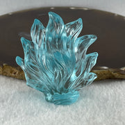 Liuli Blue 9 Tail Fox Display 74.92g 52.5 by 26.0 by 64.3mm - Huangs Jadeite and Jewelry Pte Ltd
