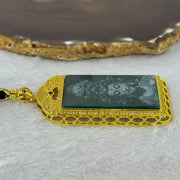 Type A Blueish Green Jadeite Guan Yin S925 Silver Pendent Necklace 30.47g 46.0 by 30.0 by 2.0mm - Huangs Jadeite and Jewelry Pte Ltd