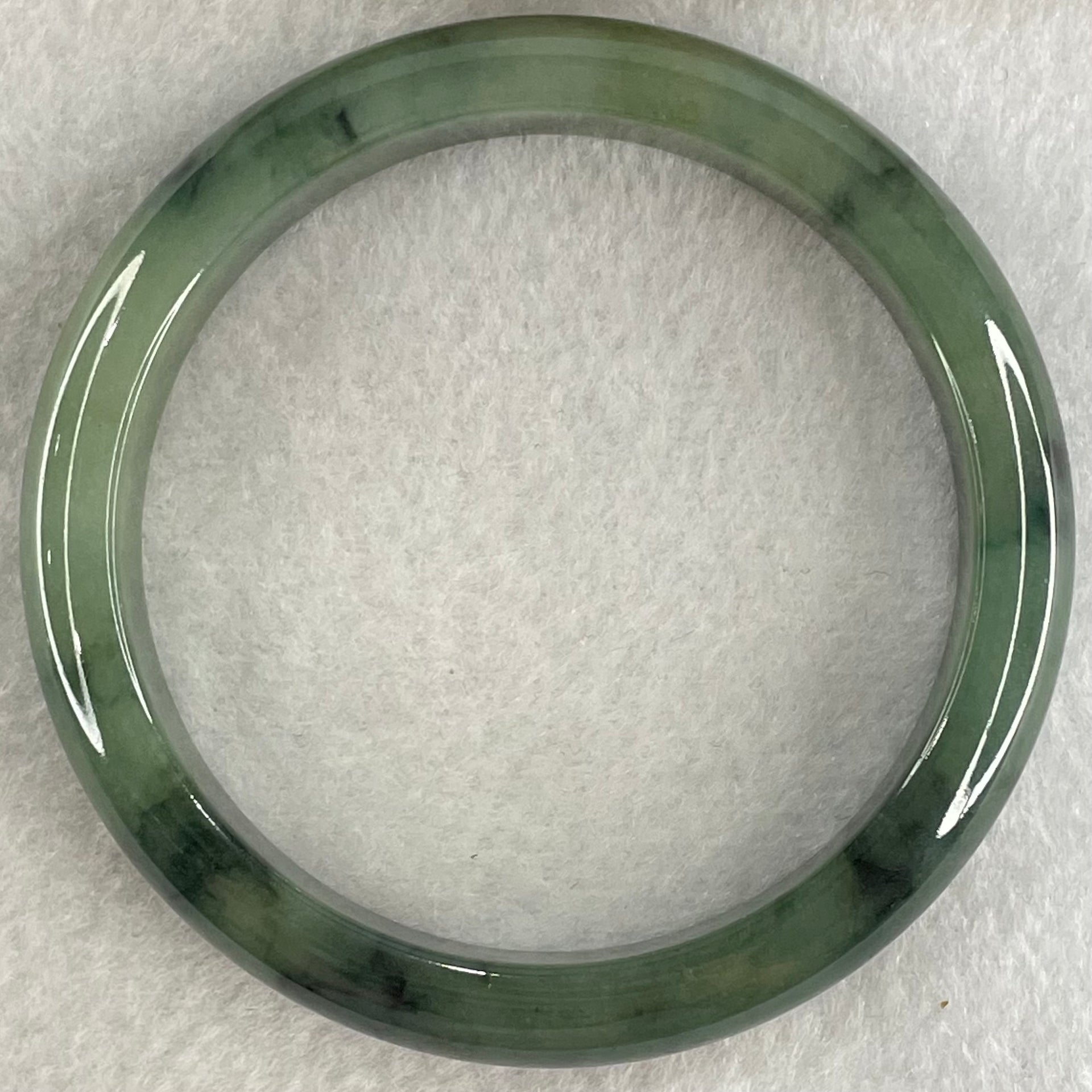 Type A Dark Blueish Green Jadeite Bangle 43.96g Internal Diameter 55.8mm 11.0 by 7.4mm (Close to Perfect) - Huangs Jadeite and Jewelry Pte Ltd
