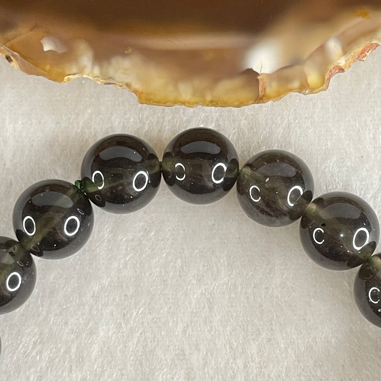 Natural Smoky Quartz Beads Bracelet 24.38g 15.5cm 10.2mm 19 Beads - Huangs Jadeite and Jewelry Pte Ltd